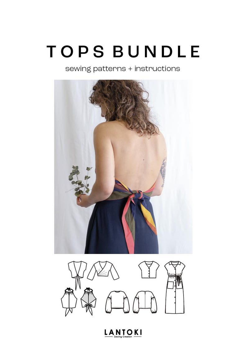 Pattern bundle | Sewing pattern | DIY | pattern + tutorial | PDF pattern | Easy pattern | Sewing tutorial | Summer tops imagen 1