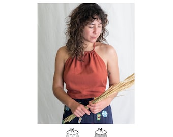 PDF Sewing Pattern – Easy Summer Top with Open Back – Beginner Friendly & Instant Download