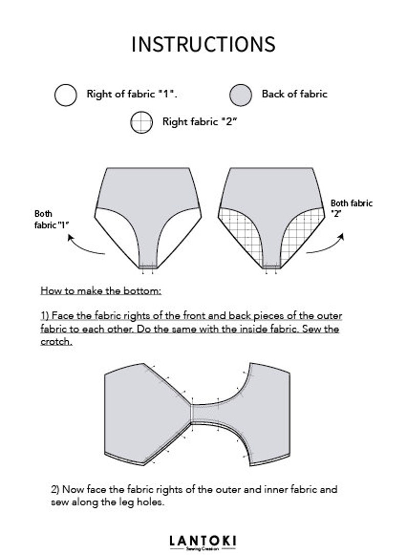 Sewing pattern Bikini pattern PDF File Swimwear pattern Easy to sew Sewing tutorial Women's patterns image 8