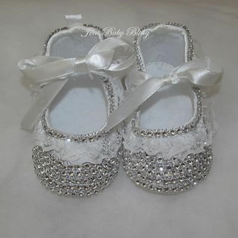 Romany Bling Unique Baby/' Lace Frill Diamante Sleepsuit Babygrow