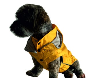 Hunde Regenjacke Rain - tolle Passform - leichtes Material - leuchtendes Gelb oder klassisches Schwarz für trübe Regentage