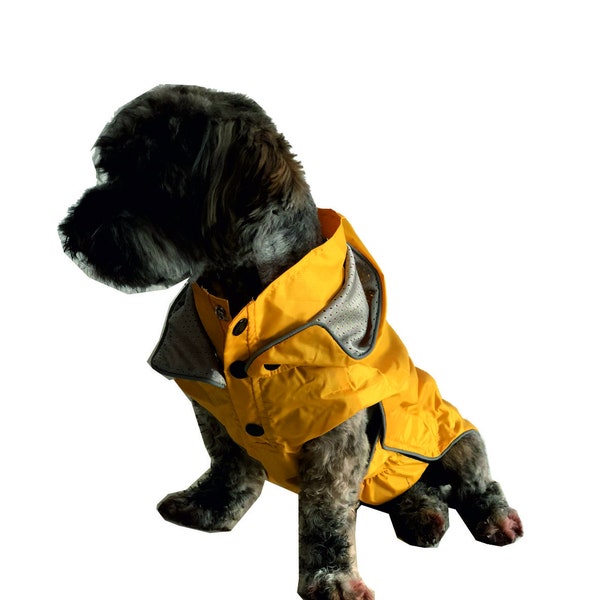 Hunde Regenjacke Rain - tolle Passform - leichtes Material - leuchtendes Gelb oder klassisches Schwarz für trübe Regentage