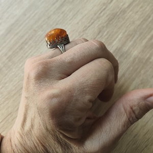 Mid Century Vintage Modernist Poland  H.W.  875 Silver Ring