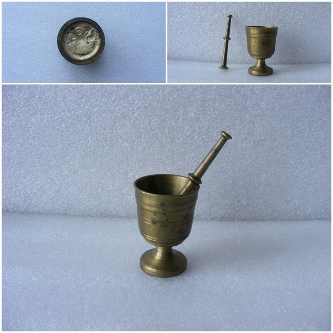 Bronze Pestle , Vintage Brass Small Mortar and Pestle , Weight: 275