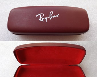 Étui Ray Ban, étui rigide rouge bordeaux Ray Ban, lunettes de soleil à clapet, lunettes de soleil, étui uniquement, livraison gratuite