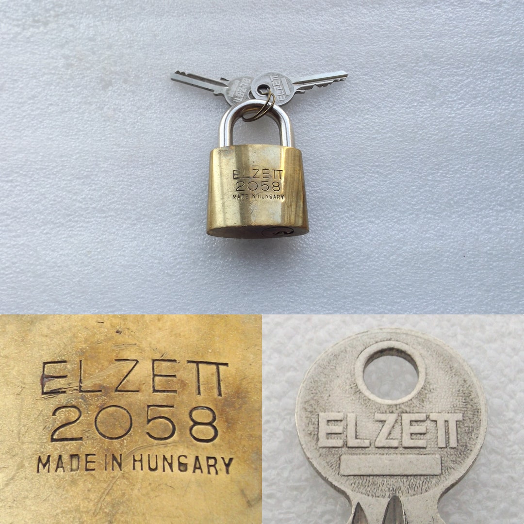 Vintage Padlock 2058 Elzett Brand Large Made in Hungary With 2 Keys ...