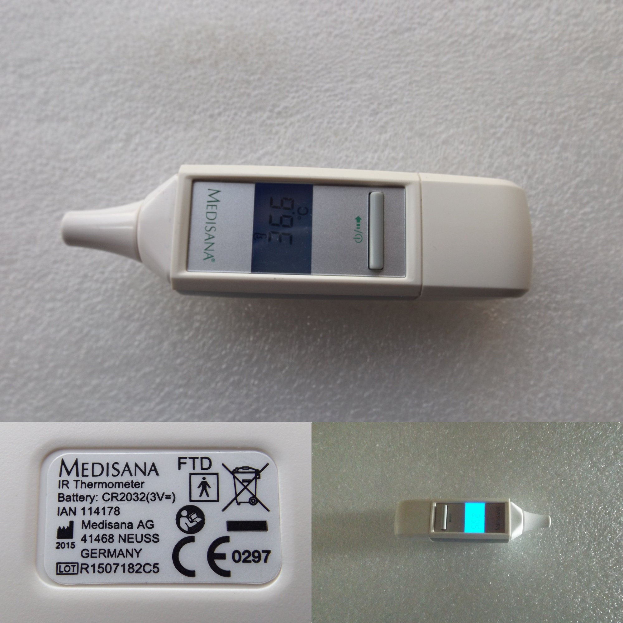 Infrared Thermometer Medisana FTD, Electronic Display, White, Germany, 3 in  1 Ear, Forehead, Room Temperature, FREE SHIPPING - Etsy