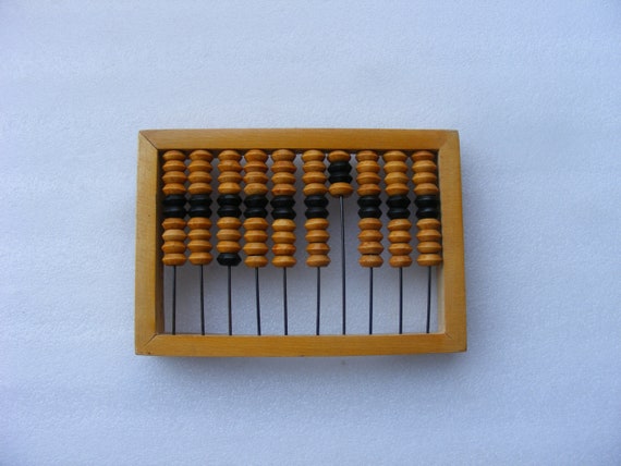 wooden calculator toy