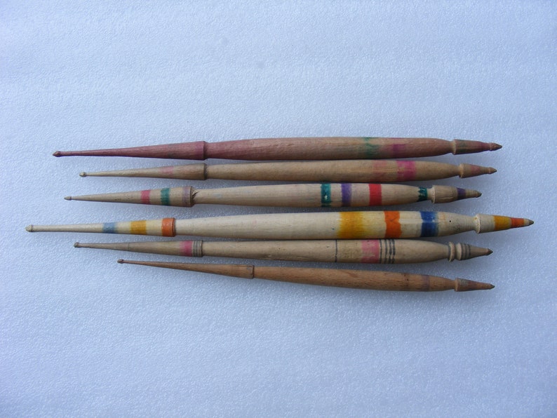 Turned Wood Spindles Primitive Wood Spindles,Set of 6 Spindles Wooden Spindles Spindles for Spinning Wool
