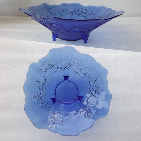 Blue Fruit Bowl Etsy