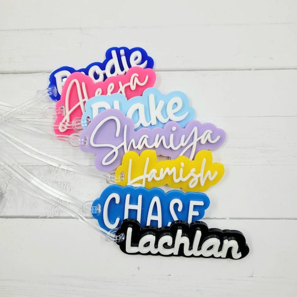 Personalised Bag Tag | Acrylic Bag Tag | Back to School | Custom Bag Tag | 3D Bag Tag | Kids Bag Tags