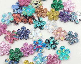 15mm Laser Cut Glitter Flowers (FL110) | Earring blanks