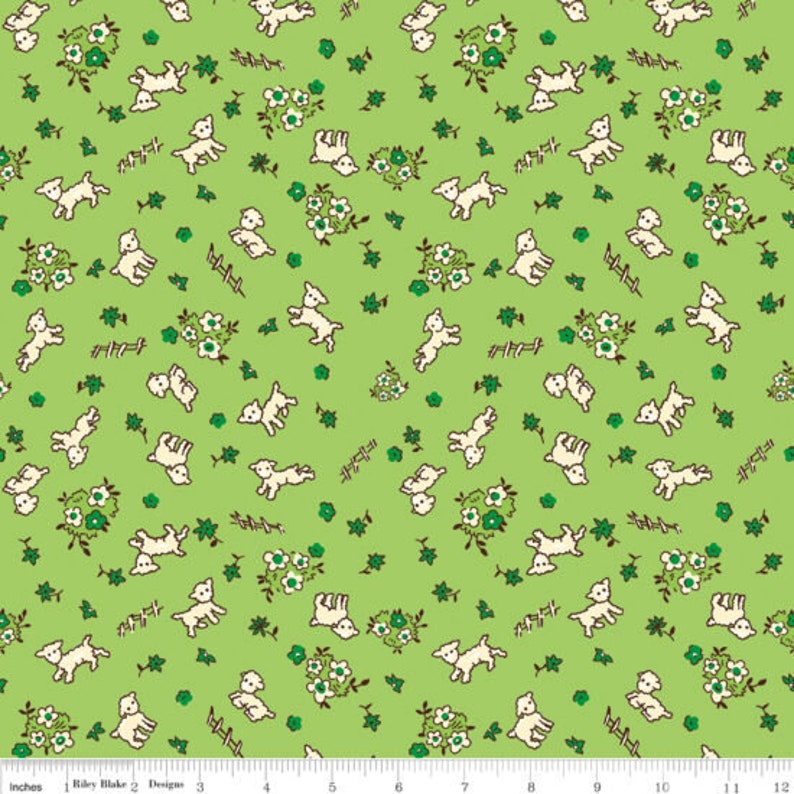 Riley Blake Fabric Toy Chest 3 C6767 Green. 100 Color Quality Etsy