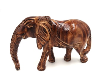 Elephant knick knack made from wood, interior deco, model elephant, elephant gift, wood sculptures, african elephant, craft, ornament