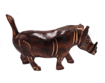 Warthog made from wood, interior deco, model warthog, warthog gift, wood work, wood sculptures, pumba, craft, ornament, jungle, figurine
