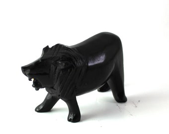 Lion Ebony, Figurine, Ornament, Collectible, Art Lion, Home Deco, LionCraft, African Sculpture, Gift for Her, Summer Gift, Boyfriend Gift