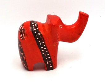 Elefant aus Stein in Afrika hergestellt, Geschenk für Zuhause, Elefantenstatue, Ornament, Elefantengeschenk, orange, Wohndekoration, Tierstatue, Figur