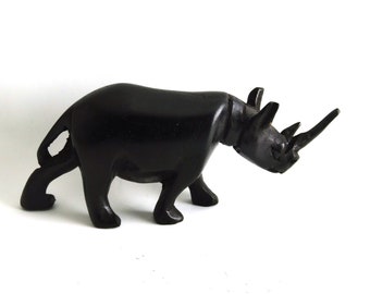 Rhino Ebony, Figurine, Ornament, Collectible, Art Rhino, Home Deco, RhinoCraft, African Sculpture, Gift for Her, Summer Gift, Boyfriend Gift