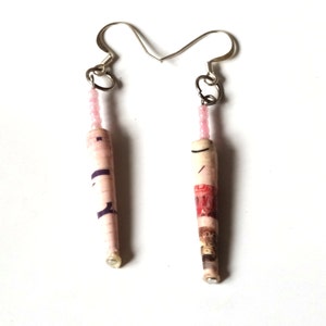 Earrings in pink handmade and crafted by hand. They are a beuatuful gift Idea, Dangle Earrings, Drop Earrings, Gift Earring by afriartisan image 3