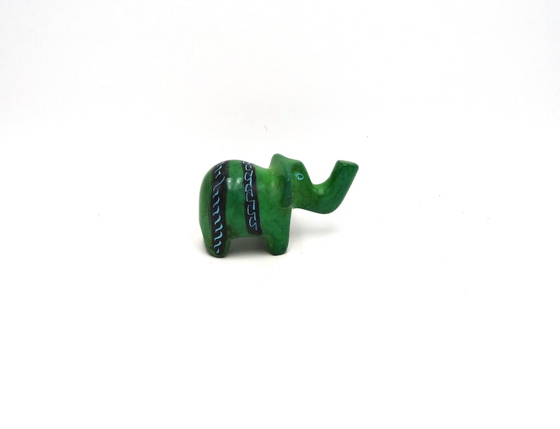 Green Elephant, Stone Elephant, African Elephant, Jungle Elephant, Elephant Ornament, Figurine, Sculpture, Made in Africa, Hand carved image 4