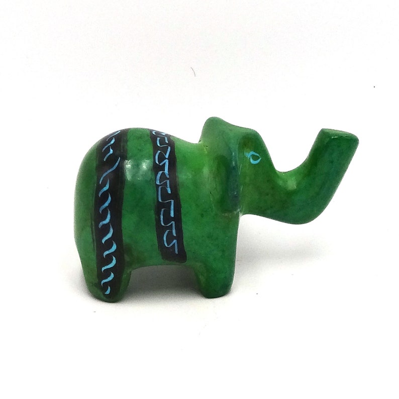 Green Elephant, Stone Elephant, African Elephant, Jungle Elephant, Elephant Ornament, Figurine, Sculpture, Made in Africa, Hand carved image 1