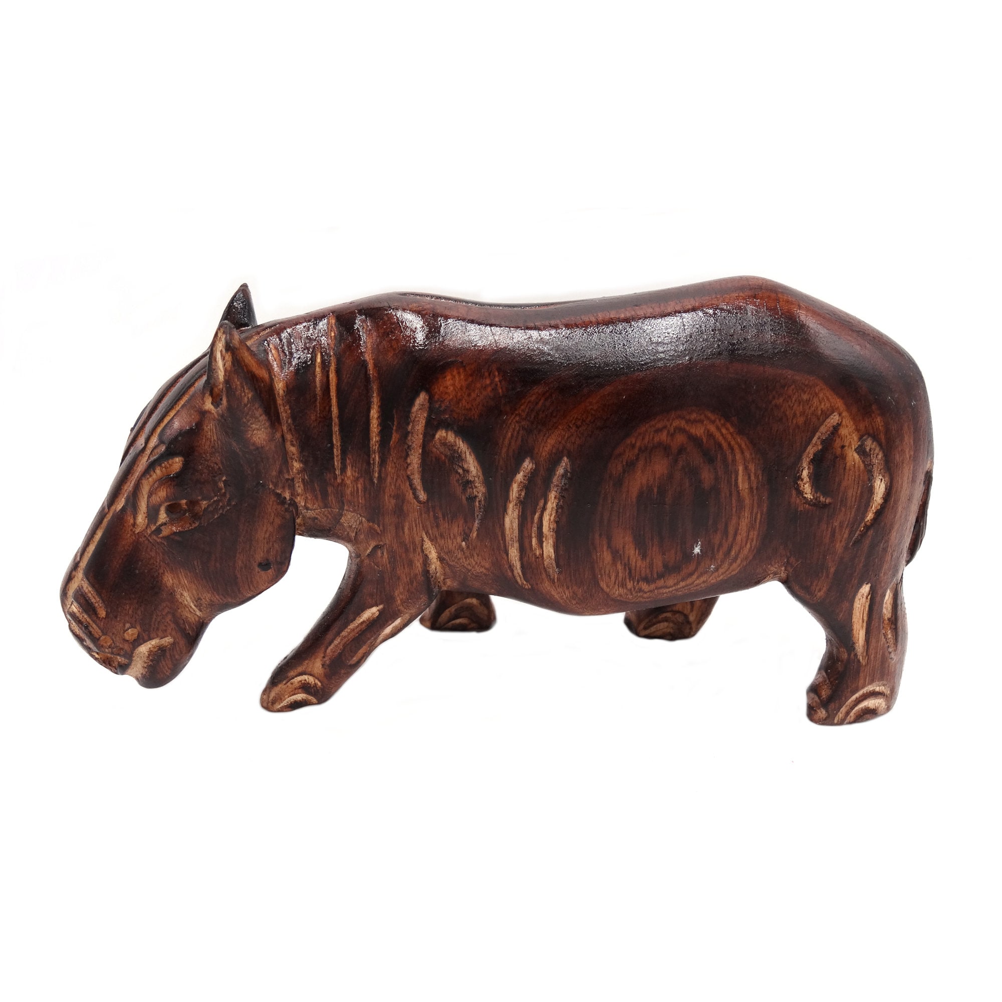 手彫りの木製カバの置物：アフリカ美術の装飾品 - Etsy 日本