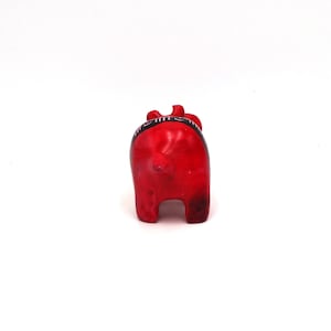 Red stone hippo, made in Africa from soapstone, hippo gift for home, hippo statue, soapstone hippo gift, stone home decor, animal statue image 4