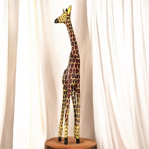 Large Eco Handmade Ornamental Wooden Giraffe | Hand crafted, African Works, Wood Craft, Traditional Style, Home Déco, Jungle, Animal,