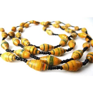 Long Beige Necklace Craft Necklace Jewelry Necklace Environment Friendly Jewelry Craft Necklace Bead Necklace African Fashion image 1