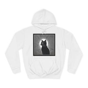 Sudadera unisex con capucha Mystical Cat: ropa urbana universitaria acogedora