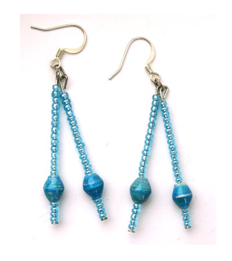 Blue Dangle & Drop Earrings, Earrings, Tropical Earrings, Handcrafted Earrings, Gift Earring, Summer Earring, Ear Band, Jewelry Earrings image 1