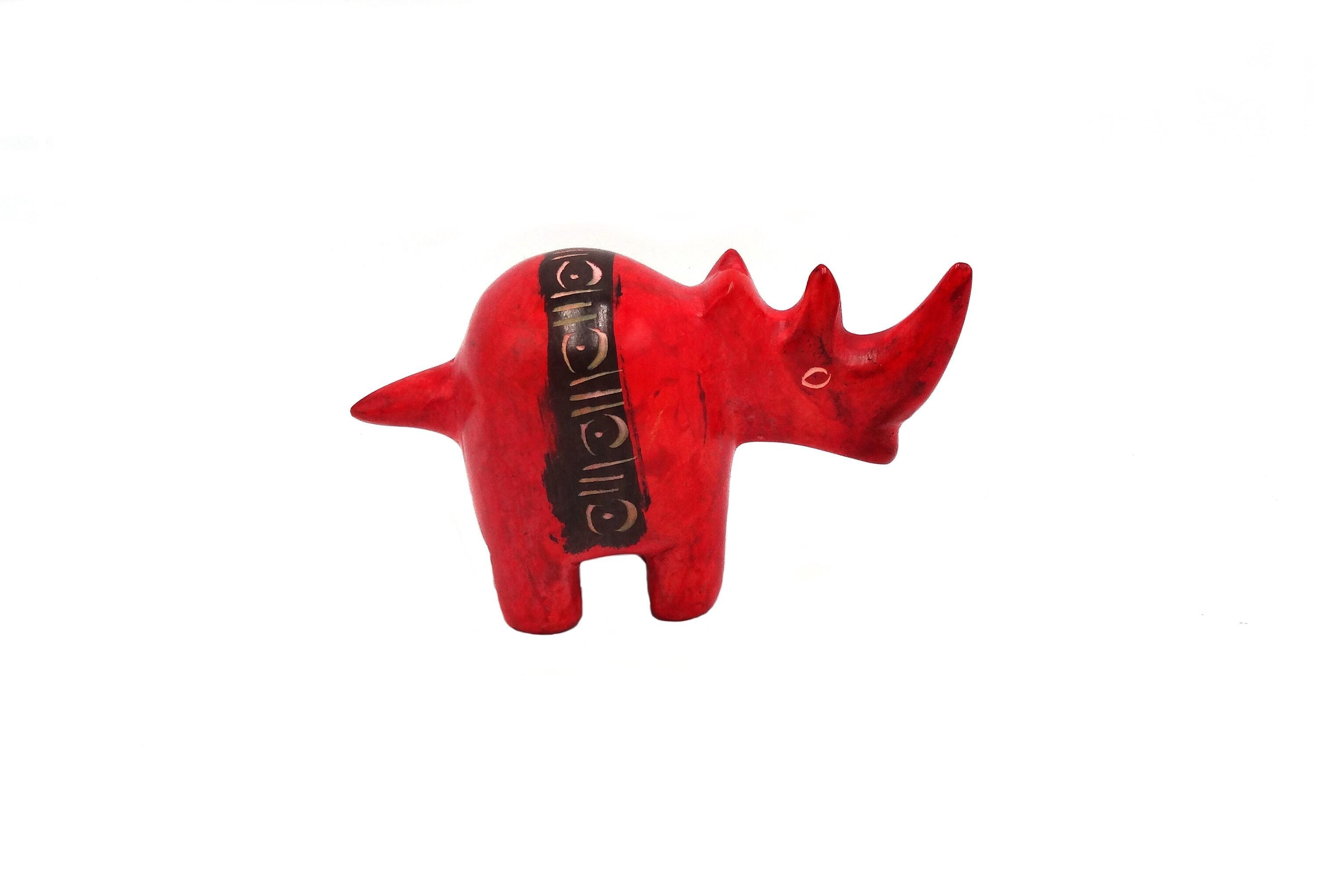 Stone rhino made in Africa, rhino gift for home, rhino statue, ornament, stone rhino gift, stone home decor, animal statue, figurine