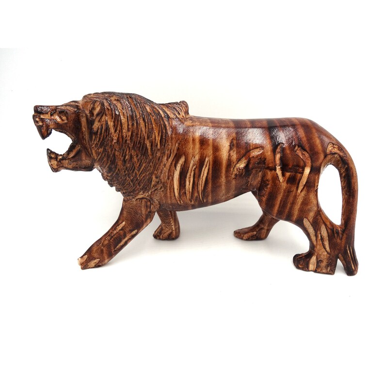 Lion Knick Knack, Rosewood, Hand crafted, African Works, Wood Craft, Traditional Style, Home Déco, Jungle, Animal, Forest, Father image 1