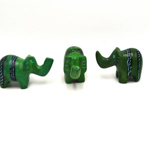 Green Elephant, Stone Elephant, African Elephant, Jungle Elephant, Elephant Ornament, Figurine, Sculpture, Made in Africa, Hand carved image 8