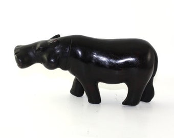 Hippo Wood handmade, African Hippo, Jungle Hippo, Ornament Hippo, Figurine, Sculpture, Africa Safari Gift, Hand carved