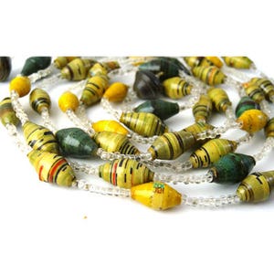 Design Necklace, Green, Yellow, Purple, Bead, One of a Kind, Summer Jewelry, Jewelry Necklace, Gift for Her, Simple Necklace, Eco Jewelry image 1