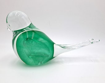 Handmade Emerald Green Blown Glass Bird, Ornament, Glass Art, Blown Glass, Sea Glass, Home Décor, Father's Gift Idea, Sister Gift, Gift For
