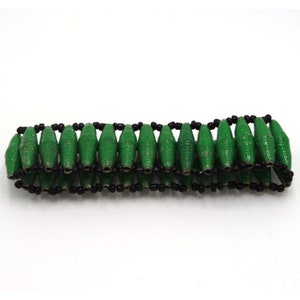 Green Beaded Unisex Bracelet, Friendship Bracelet, Adjustable Bracelet, Handmade Wristband, Costume Jewelry, Meaningful Gift, Handmade, Gift image 1