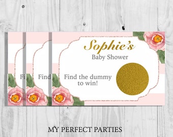 10 x Personalised Pink Washing Line Baby Shower Scratch Cards Baby Girl 10 x Personalised Pink Washing Line Baby Shower Scratch Cards Baby Girl