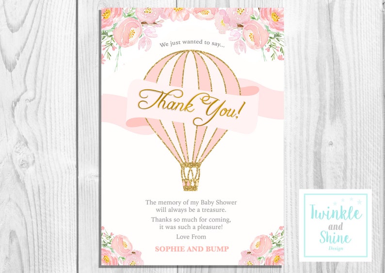 Printable Baby Shower Thank You Card Baby Girl Baby Shower Etsy