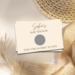 Personalised Baby Shower Scratch Cards – Minimalist Scratch Card Baby Shower Game - Pack of 10