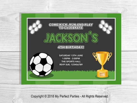 Invitation Fete Danniversaire De Football Personnalise Etsy France
