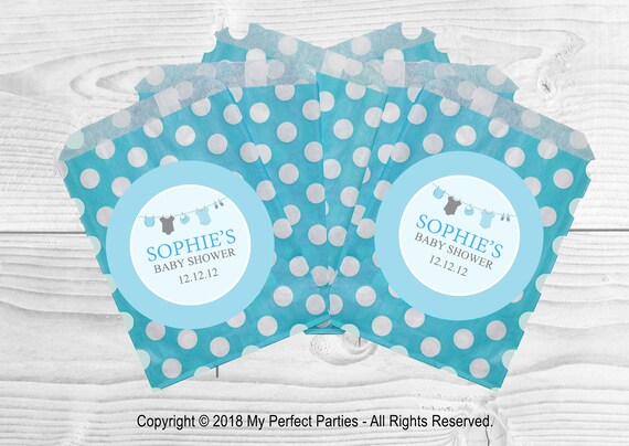 35 Blue Elephant Boy Cute Baby Shower Stickers Thank You Stickers Sweet Cones