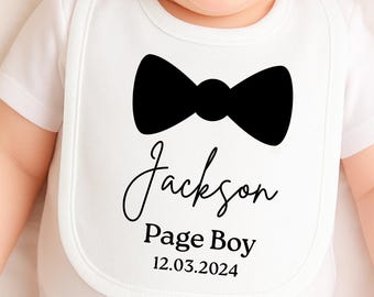 Personalised Page Boy Bib – Wedding Bow Tie Gift