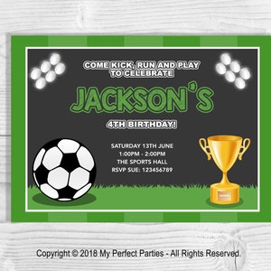 Invitation Fete Danniversaire De Football Personnalise Etsy