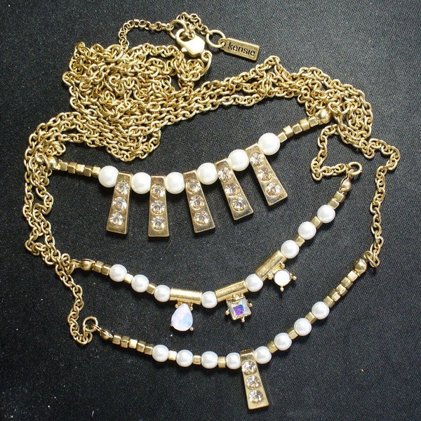 Kensie Gilt, Pearl & Rhinestone Necklace
