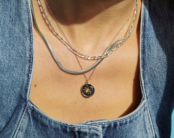 Sterling Silver Sun And Moon, 'Heaven Sent' Necklace, Natural Citrine Pendant, Celestial Pendant, November Birthstone, 925 Silver