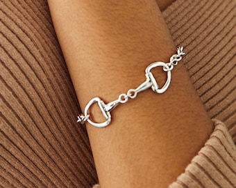 Pulsera de filete de plata de ley - Joyería ecuestre