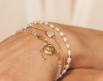 18K Gold Vermeil and Moonstone Bracelet, Friendship Bracelet, Bridal Jewellery, Natural Moonstone Jewellery