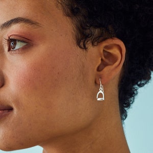 Sterling Silver Stirrup Earrings: Equestrian Jewelry Gift